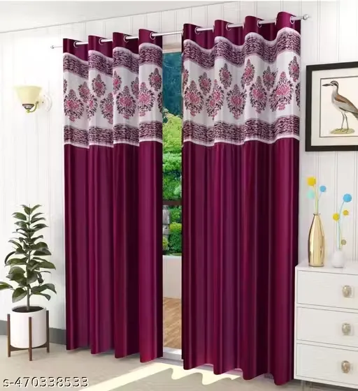 Banke Prints Present Latest Design Patch Curtain Pack Of 2 Pcs